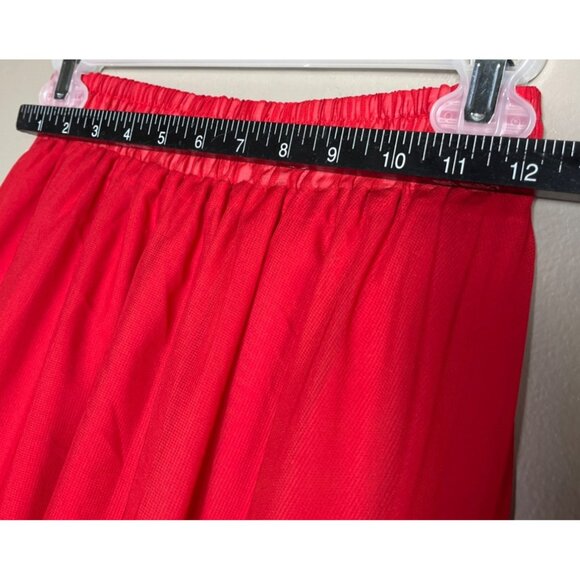 Afibi Maxi Full Skirt Red Chiffon Airy Flowing Feminine Romantic Elegant Women S - Picture 6 of 9